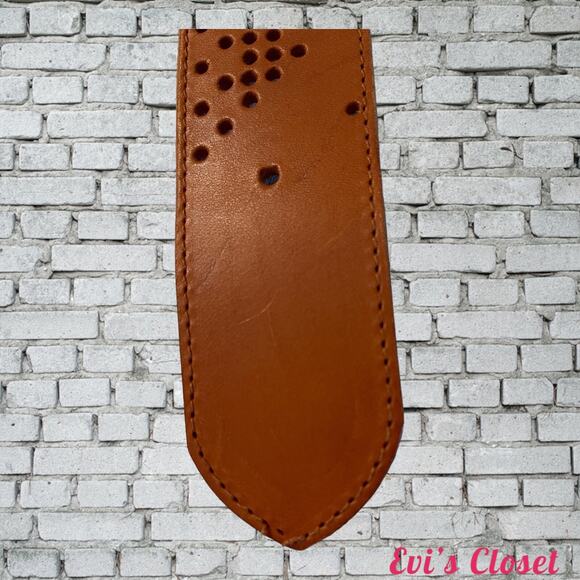 UNIQUE WOMEN'S  VINTAGE PERFORATED DESIGN LEATHER BELT SIZE LENGTH 39" - Picture 5 of 8